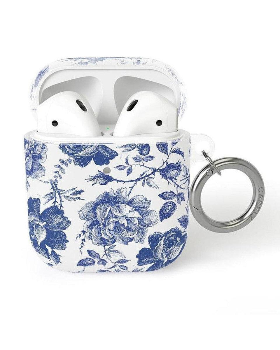 AirPods Case SHOPSTORM_HIDDEN_PRODUCT Casely Club Rose to Fame | Blue & White Rose AirPods Case