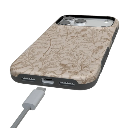 Beige Garden | Neutral Floral Case iPhone Case get.casely