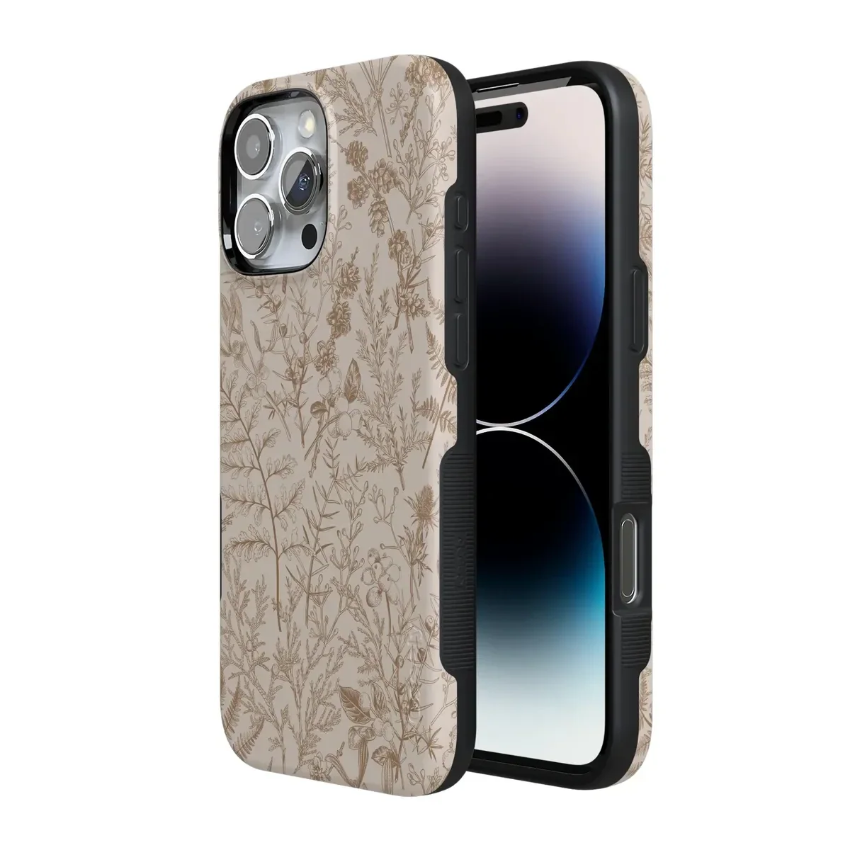 Beige Garden | Neutral Floral Case iPhone Case get.casely