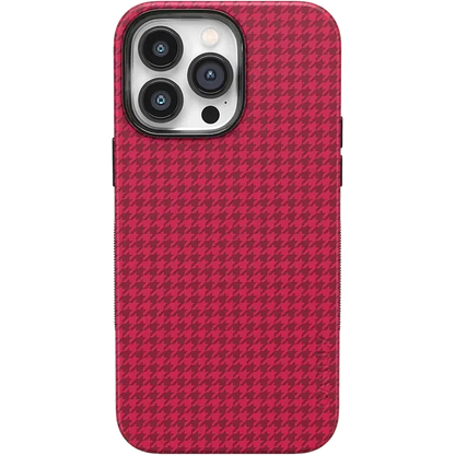 Best Dressed | Pink Houndstooth Case iPhone Case get.casely Bold + MagSafe® iPhone 14 Pro Max