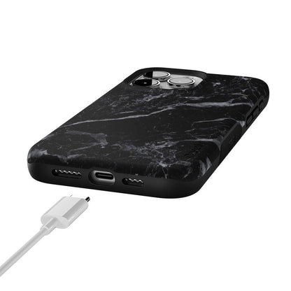 Black Pearl | Classic Black Marble Case iPhone Case get.casely