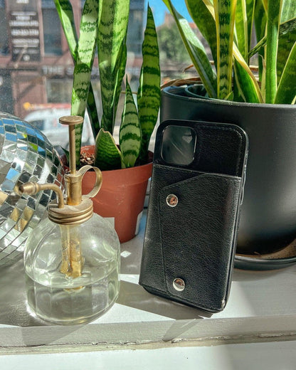 Black Vegan Leather | Wallet Case iPhone Case get.casely