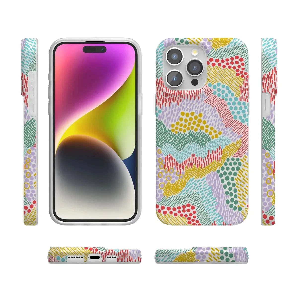 Color Me Happy | Pattern Colorblock Case iPhone Case get.casely