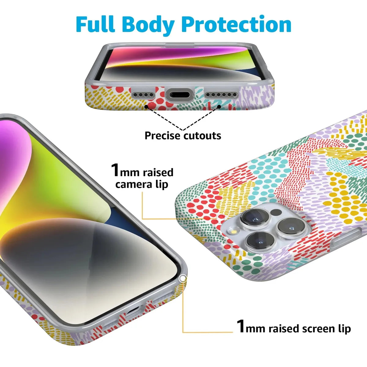 Color Me Happy | Pattern Colorblock Case iPhone Case get.casely