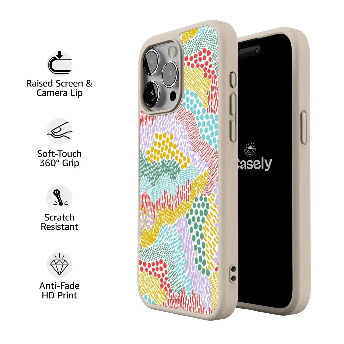 Color Me Happy | Pattern Colorblock Case iPhone Case get.casely