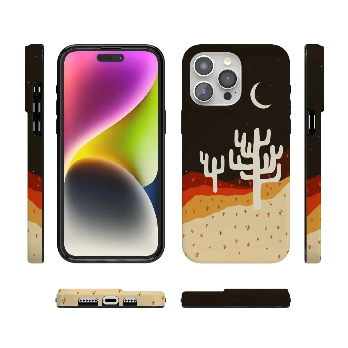 Desert Nights | Cactus Colorblock Case iPhone Case get.casely