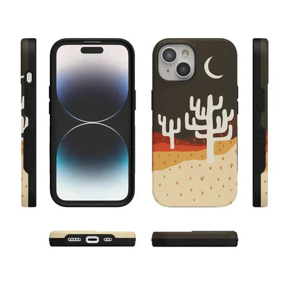 Desert Nights | Cactus Colorblock Case iPhone Case get.casely