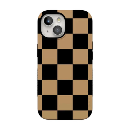 Fit Check | Black & Brown Checkerboard Case iPhone Case get.casely Bold Flex + MagSafe® iPhone 15 Plus