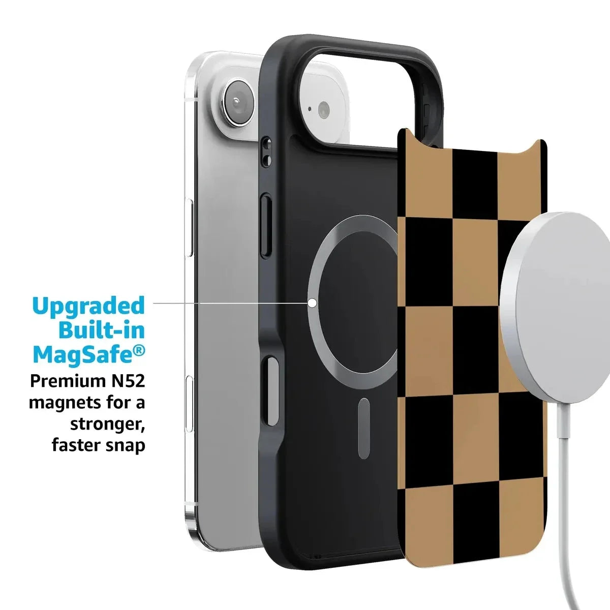 Fit Check | Black & Brown Checkerboard Case iPhone Case get.casely