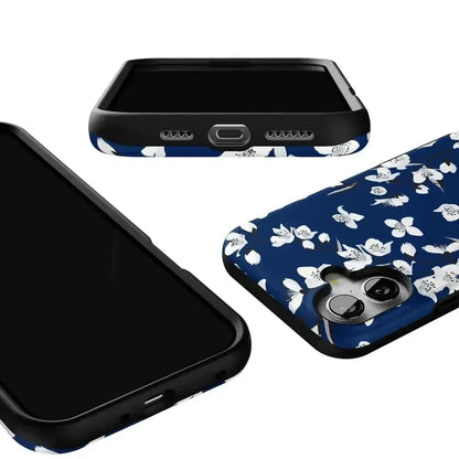 Floral Forest | Navy Cherry Blossom Floral Case iPhone Case get.casely