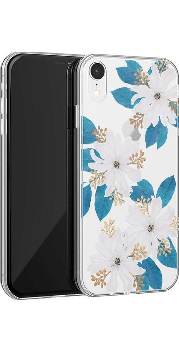 Forget Me Not | Blue and Gold Clear Floral Case iPhone Case get.casely