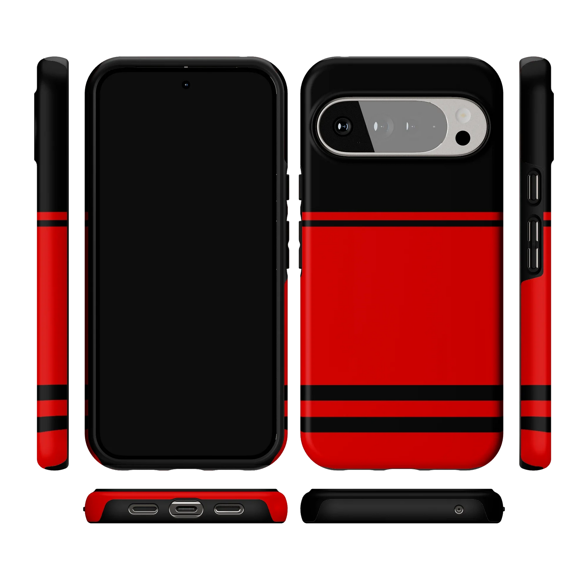 Storm Warning | Black & Red Stripes Case