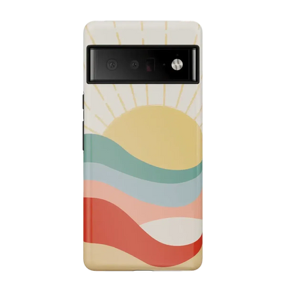 Here Comes the Sun | Colorblock Sunset Google Pixel Case Google Pixel Case Casetry Essential Google Pixel 6 Pro