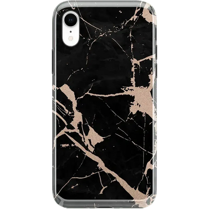 Hidden Gem | Rose Gold and Black Marble Case iPhone Case get.casely Classic iPhone XR