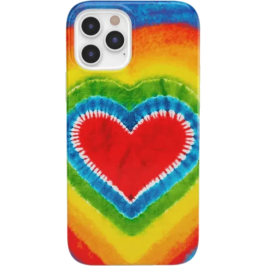 I Heart Tie Dye | Rainbow Heart Case iPhone Case get.casely Classic iPhone 12 Pro