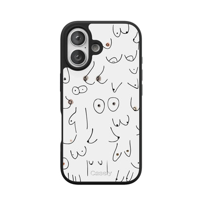 I'm With Her | Black & White Boobs Case iPhone Case get.casely Align + MagSafe® iPhone 17