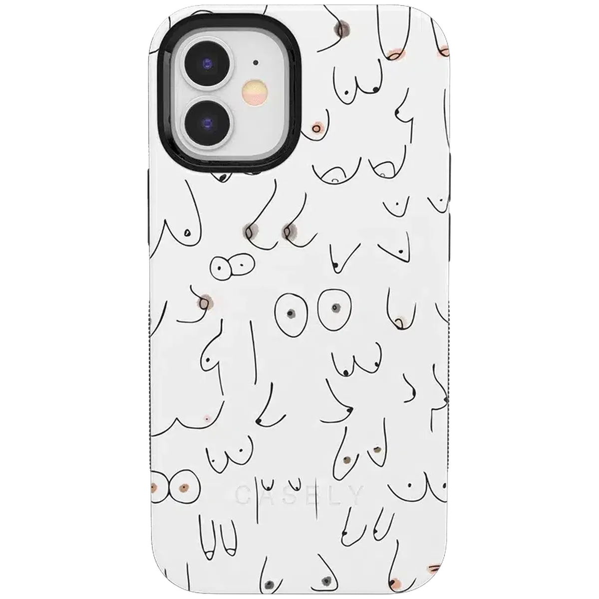 I'm With Her | Black & White Boobs Case iPhone Case get.casely Bold iPhone 12 Mini