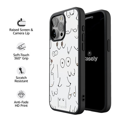 I'm With Her | Black & White Boobs Case iPhone Case get.casely