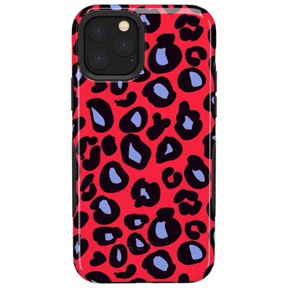 Into the Wild | Red & Blue Leopard Print Case iPhone Case get.casely Bold iPhone 11 Pro Max