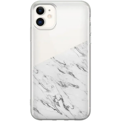 Let's Split | Half White Clear Marble Case iPhone Case get.casely Classic iPhone 11