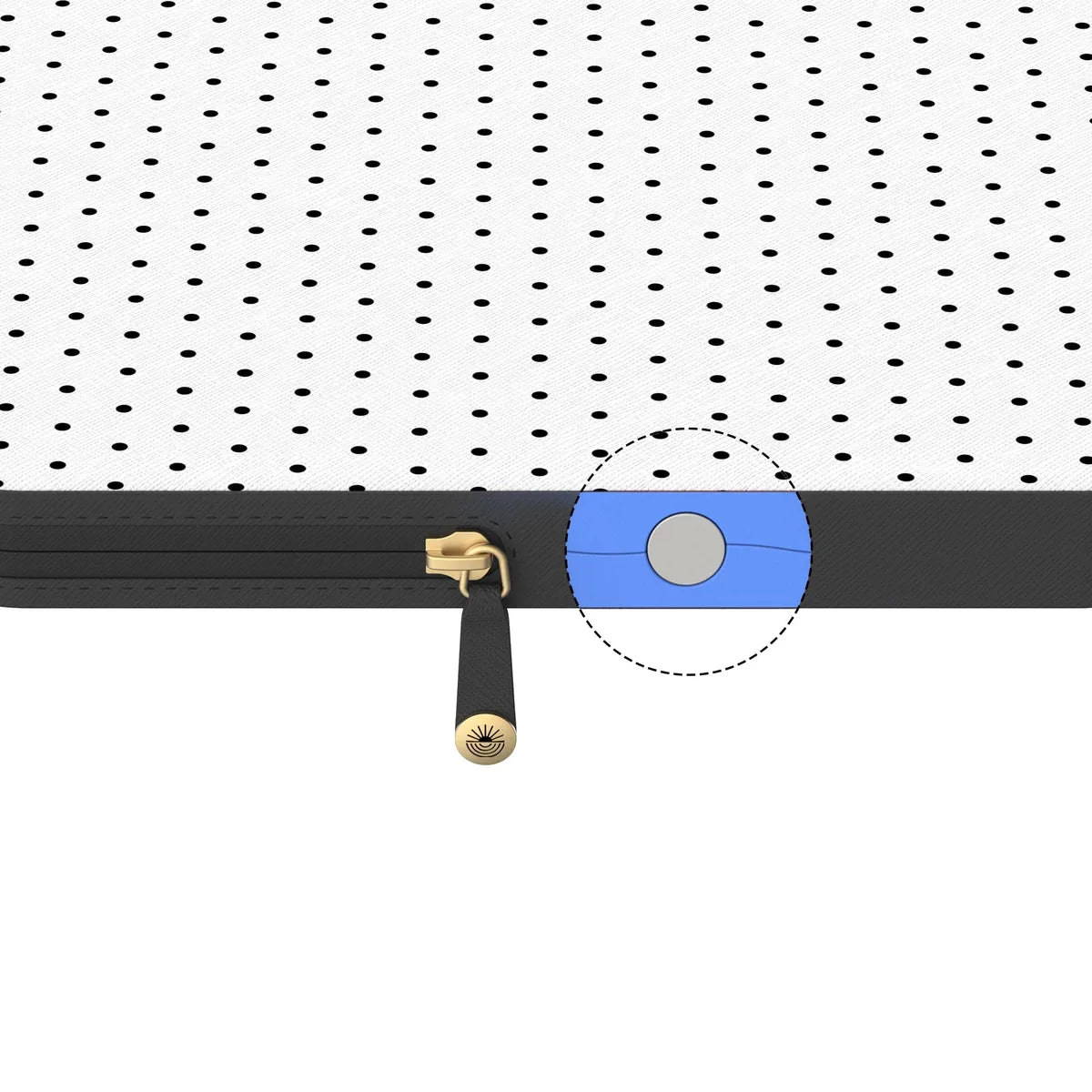 On the Dot | Black Polka Dot Laptop Case