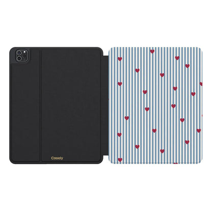 Love Lines | Blue Stripes iPad Case