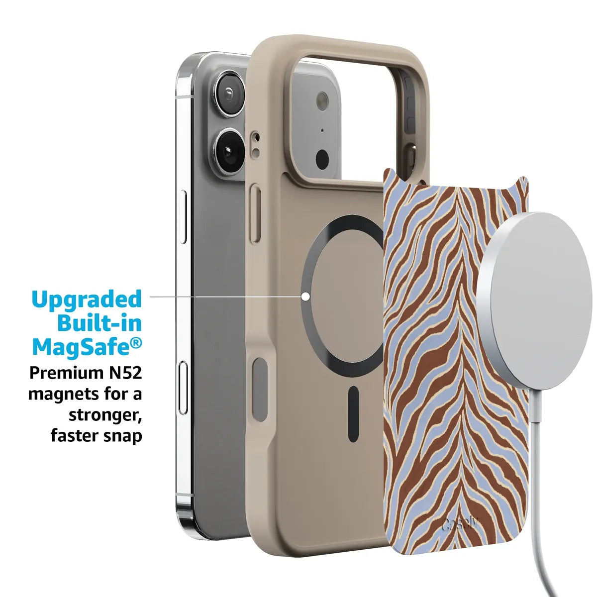 Untamed | Brown & Blue Zebra Case