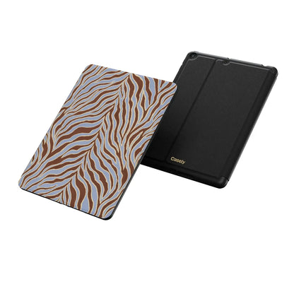 Untamed | Brown & Blue Zebra iPad Case