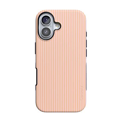 Stripes and the City | Orange & Pink Pinstripe Case - iPhone 16