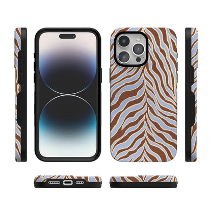 Untamed | Brown & Blue Zebra Case