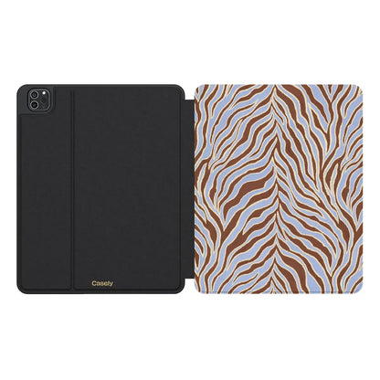 Untamed | Brown & Blue Zebra iPad Case