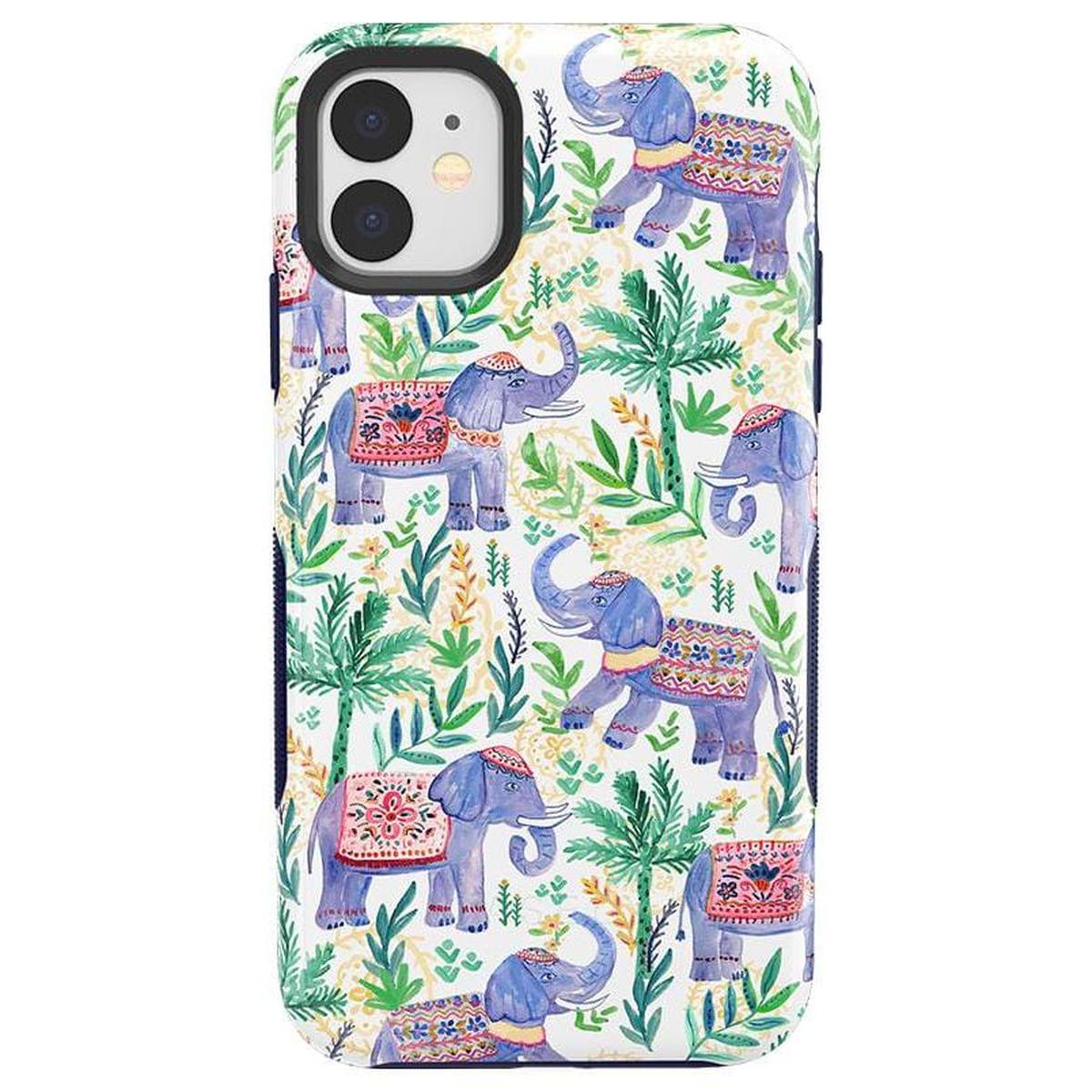 Pastel Gardens | Watercolor Elephant Floral Case iPhone Case get.casely Bold iPhone 11
