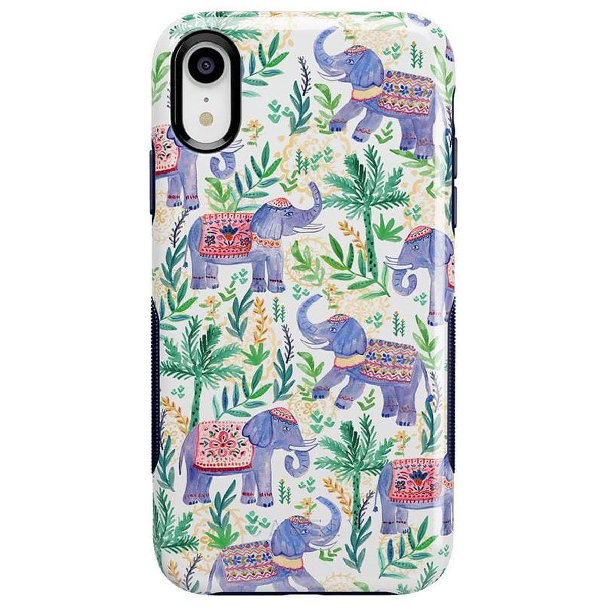Pastel Gardens | Watercolor Elephant Floral Case iPhone Case get.casely Bold iPhone XR