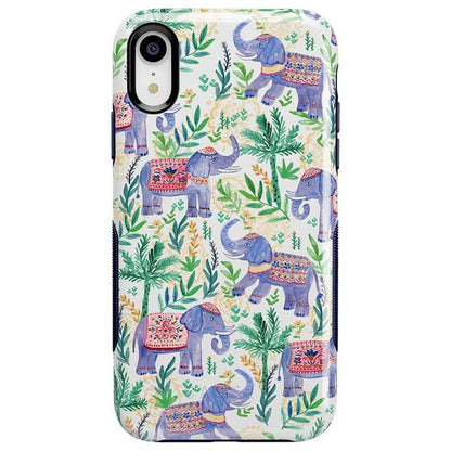 Pastel Gardens | Watercolor Elephant Floral Case iPhone Case get.casely Bold iPhone XR