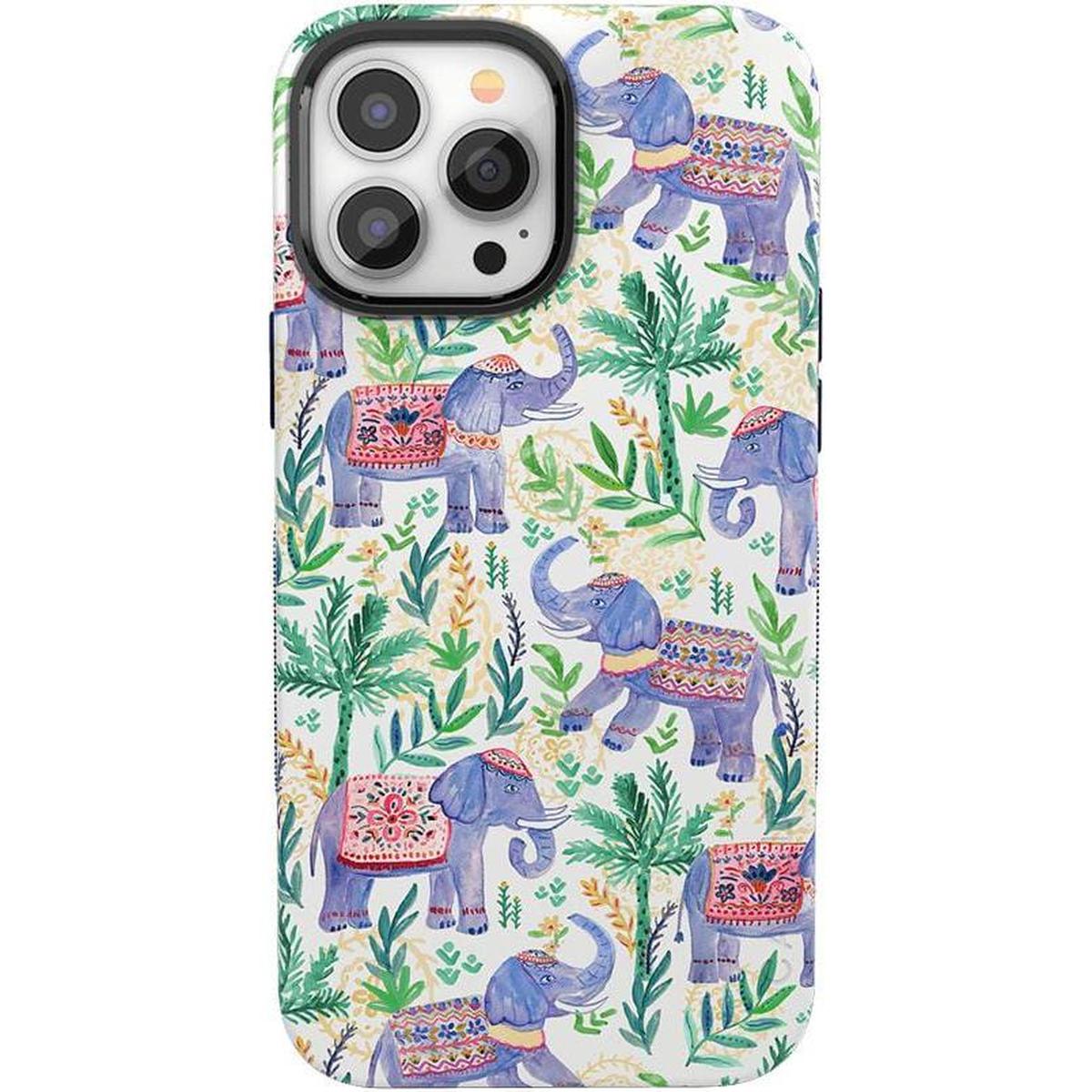 Pastel Gardens | Watercolor Elephant Floral Case iPhone Case get.casely Bold + MagSafe® iPhone 13 Pro Max
