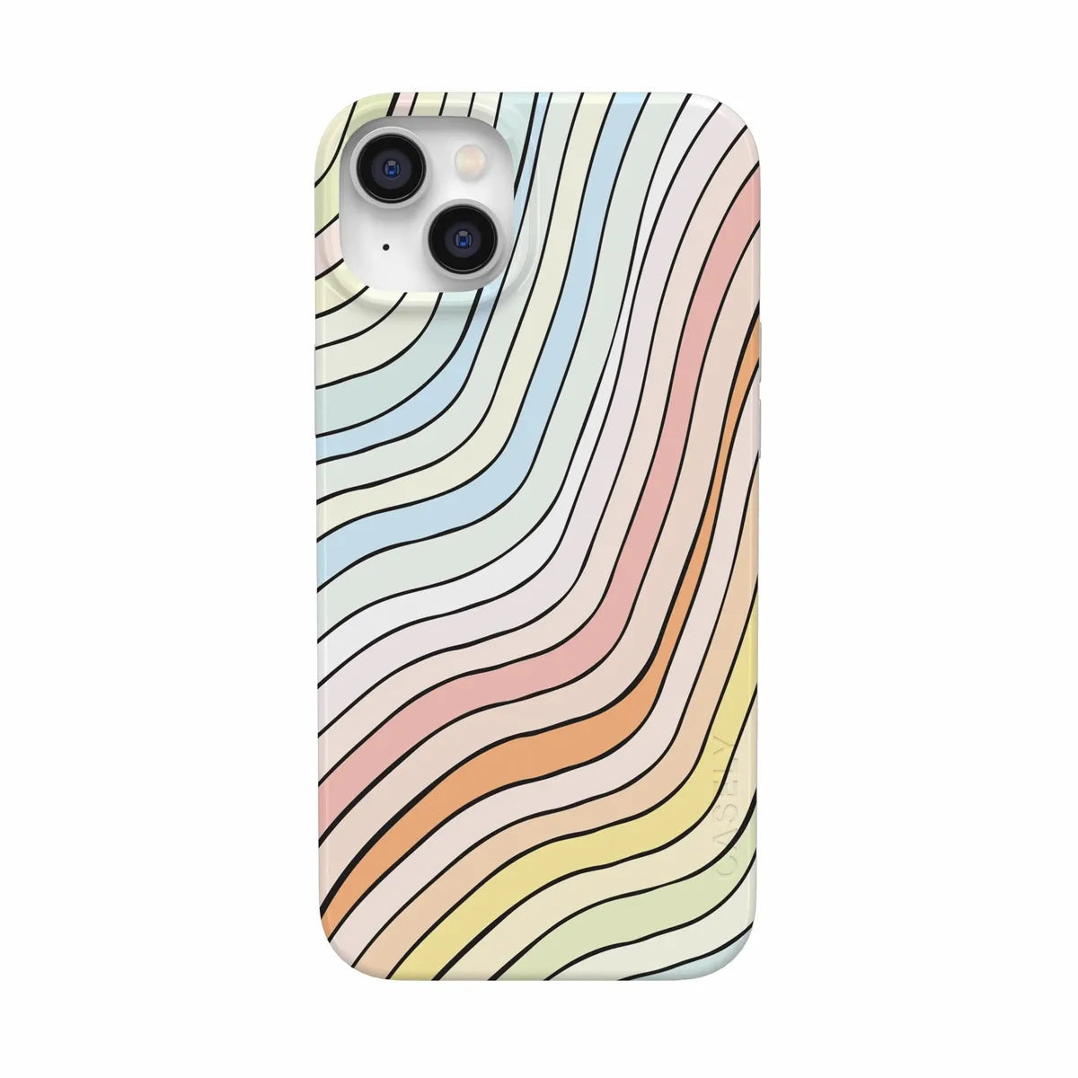 Ride The Wave | Pastel Rainbow Lined Case iPhone Case get.casely Classic + MagSafe® iPhone 14 Plus