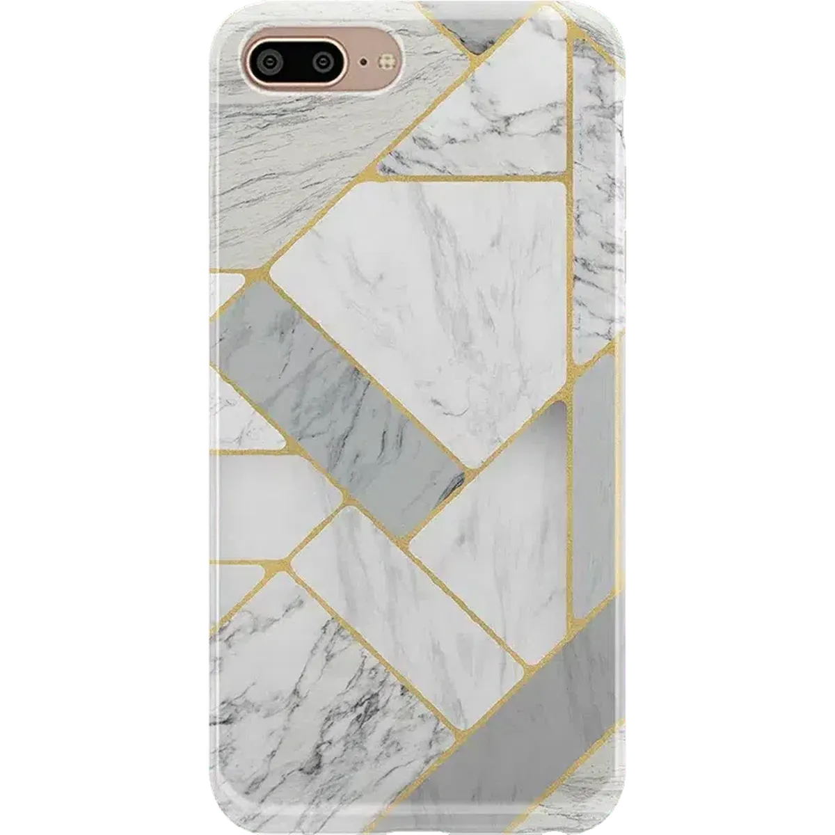 Sharp Lines | Geo White and Gold Marble Case iPhone Case get.casely Classic iPhone 6/7/8 Plus