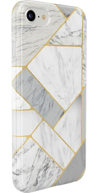 Sharp Lines | Geo White and Gold Marble Case iPhone Case get.casely