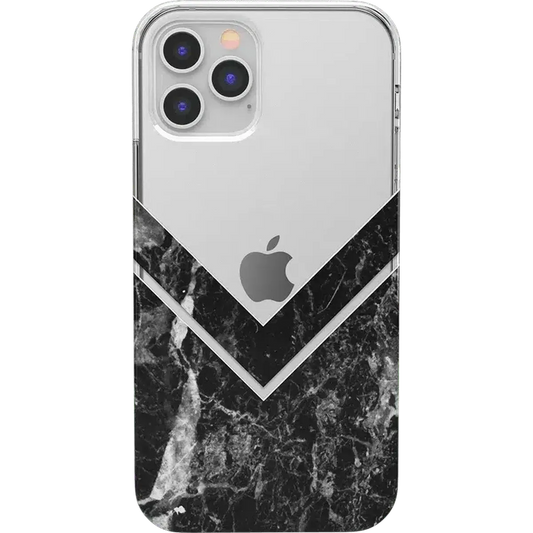 Sleek and Simple | Black Marble V Clear Case iPhone Case get.casely Classic iPhone 12 Pro