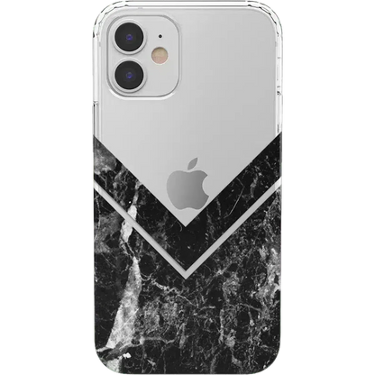 Sleek and Simple | Black Marble V Clear Case iPhone Case get.casely Classic iPhone 12 Mini