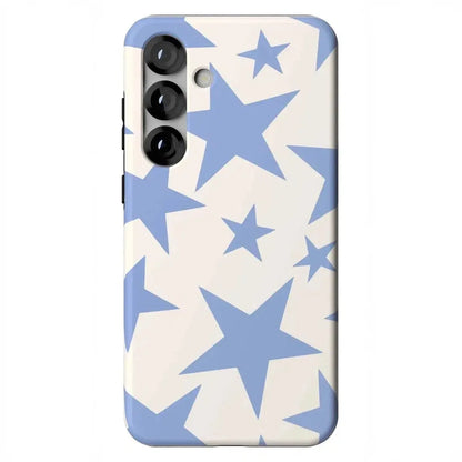 Stars Align | Blue & White Stars Samsung Case Samsung Case get.casely Essential + MagSafe® Galaxy S25 Plus