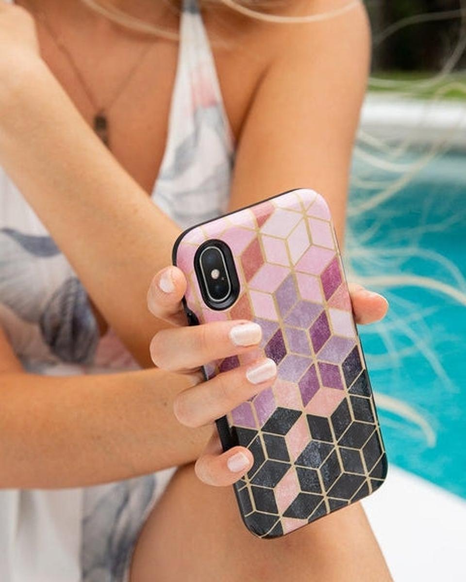 Stepping Up | Geo Rose Gold Marble Case iPhone Case get.casely