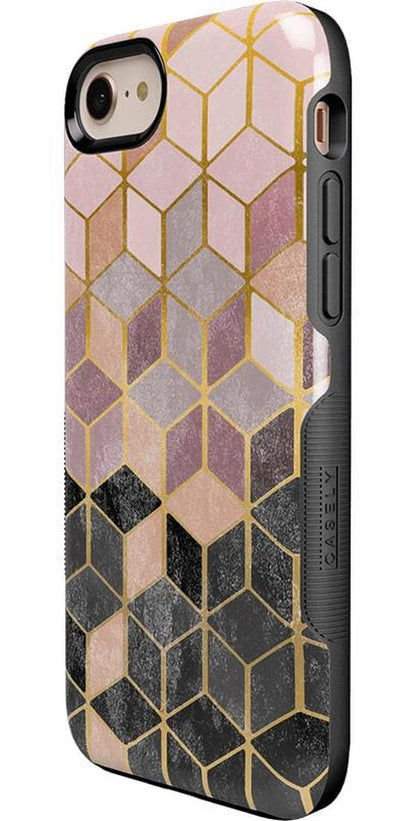 Stepping Up | Geo Rose Gold Marble Case iPhone Case get.casely