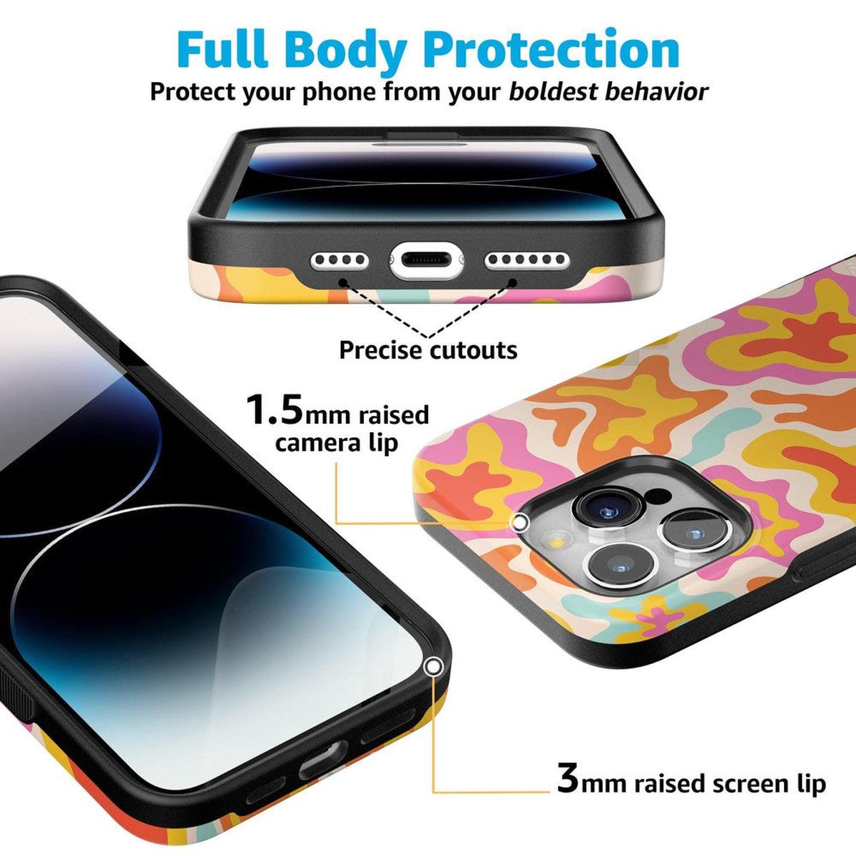 Tropical Color Splash | Abstract Retro Case iPhone Case get.casely