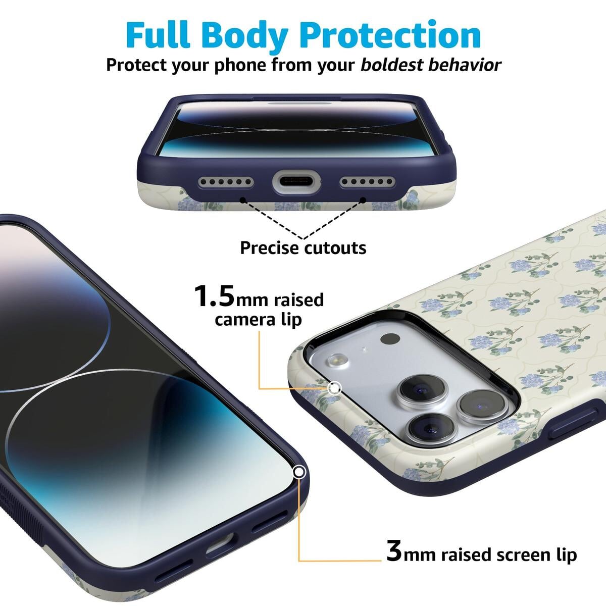 Vintage Garden | Blue Hydrangea Case iPhone Case get.casely